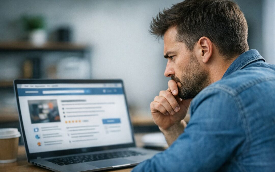 Analyse visuelle des éléments regardés en premier sur une fiche google